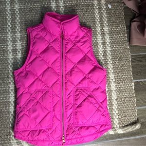 j.crew pink puffer vest size small